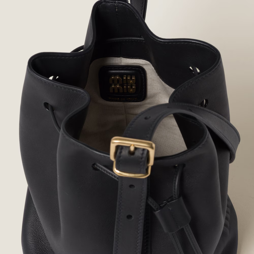 Leather bucket bag